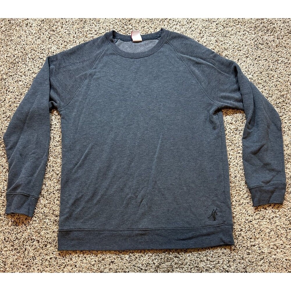 Toes on the Nose Sweatshirt Mens XLarge Navy Crewneck Raglan French Terry Surf